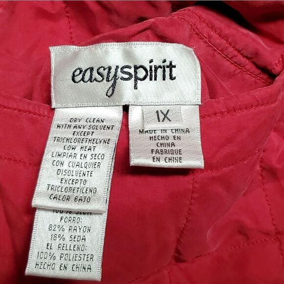 Vintage 1980s Easy Spirit Reversible Black Velvet Red Silk Qulited Filled Jacket - Picture 15 of 16